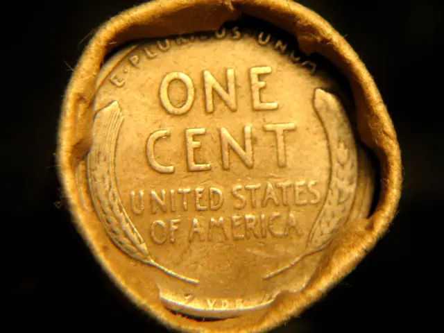 1909 VDB REVERSE & 1909 OBVERSE ENDS IN 50 LINCOLN WHEAT CENT ROLL! 50%+PRE-40s!
