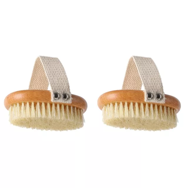 2pcs Dry Body Brush for Skin Natural Wood Brush Exfoliating Body Brush