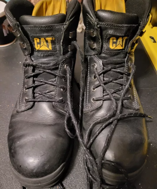 Caterpillar (CAT) Mens 2nd Shift Work Boots Alloy Toe Black Sz 12