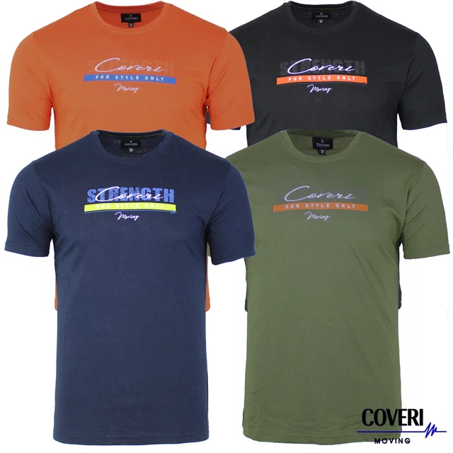 T Shirt uomo manica corta COVERI MOVING 100% cotone M L XL XXL 3XL