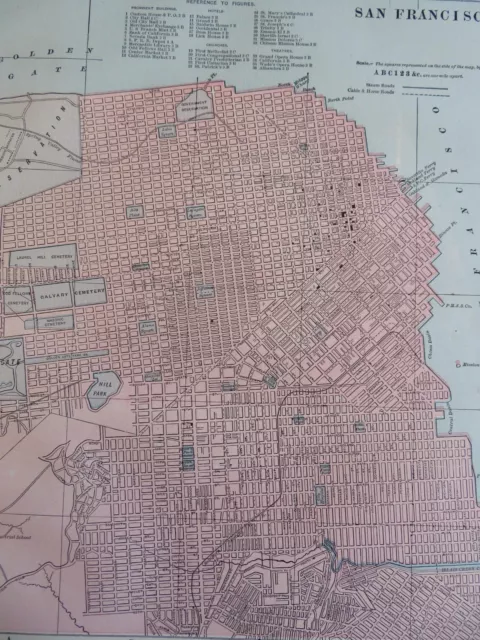 San Francisco Golden Gate Park Detailed City Plan 1891 Cram map