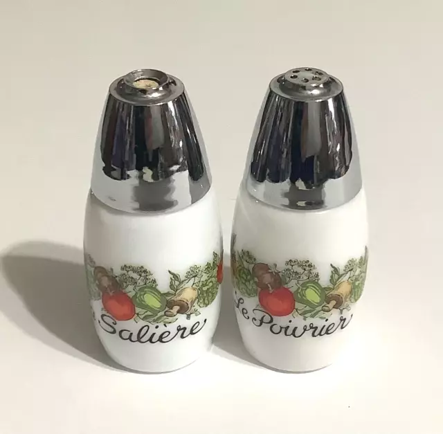 Corelle Corning Spice of Life VTG Salt & Pepper Shakers 3.5 in Excellent Cond.