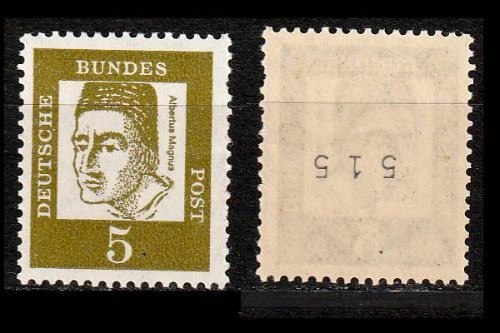 Bedeutende Deutsche -  5 Pf Mi. 347 ya R Rollenmarke mit Nr. 515 POSTFRISCH