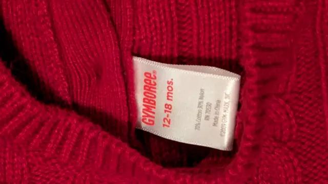 Girls Gymboree Red Sweater Dress Size 12-28 Months 3