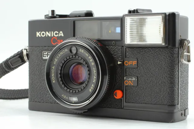 【 Exc+4 w/ Strap !】 KONICA C35 EF Point & Shoot 35mm Film Camera From JAPAN #A59
