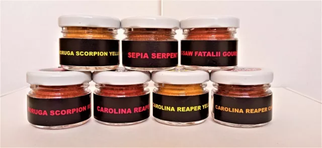 PEPERONCINO IN POLVERE 15gr CAROLINA REAPER, MORUGA SCORPION  SEPIA SERPENT