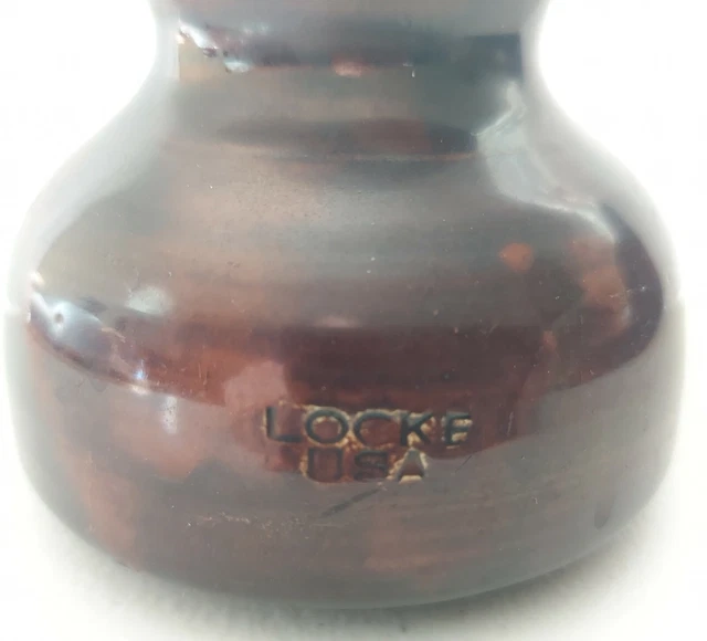 VINTAGE/ANTIQUE - Ceramic Brown Electric Pole Insulator By LOCKE USA - Top Rest 2