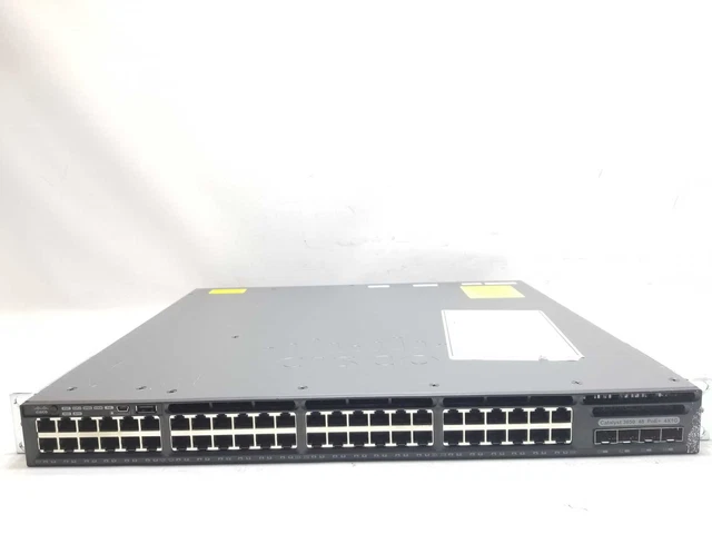 CISCO CATALYST 3650 48 Port PoE 4x1G IP Base Switch WS-C3650-48PS-S 2x ...