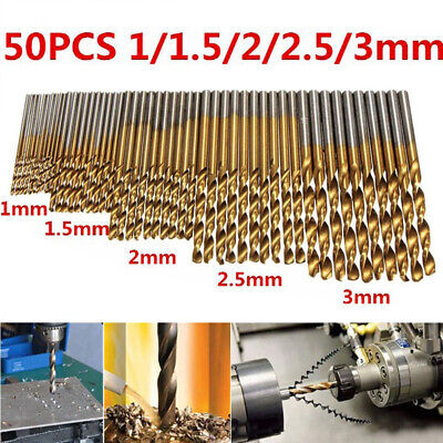 50pcs Drill Bit Set Titanium Coated HSS High Speed Steel Hex Shank Quick Change! 3