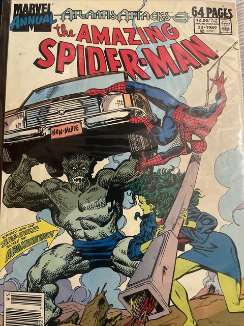 Amazing Spider-Man The Annual #23 Atlantis Attacks NM; 1989 She-Hulk Abomination
