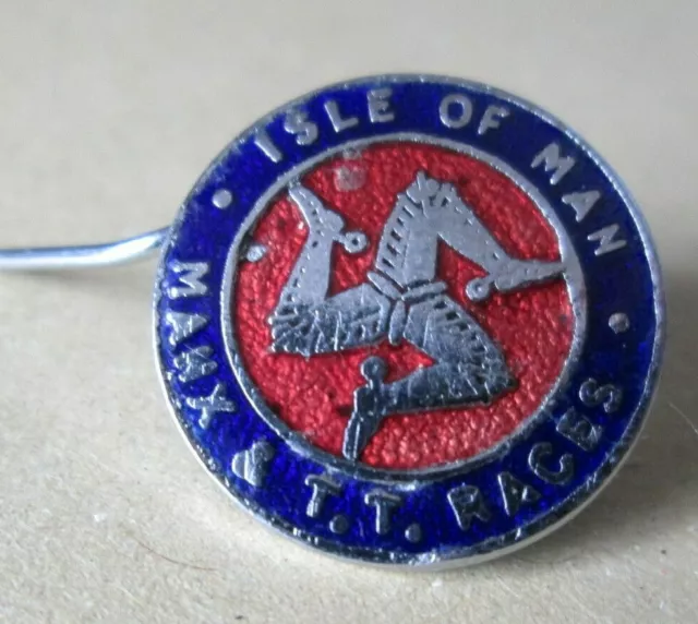 ISLE of MAN MANX TT RACES 1960`S ENAMEL Badge Original Motor Cycle Accessories.
