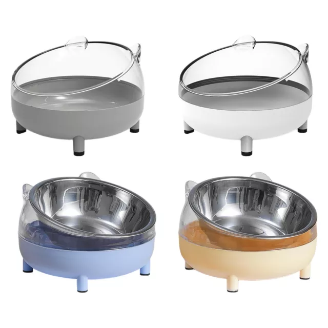 Raised Cat Bowl Tilted Elevated Nonslip Cat Food Bowls Stainless Steel Feeder