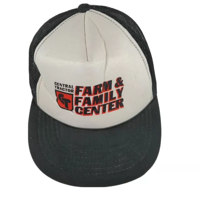 Vintage Central Tractor Farm & Family Center Trucker Hat Mesh Black Rare Farmer