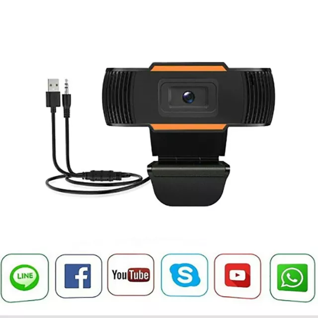 Webcam Usb Camera Pc Con Microfono Per Videochat Lezione Smart Working Con Clip