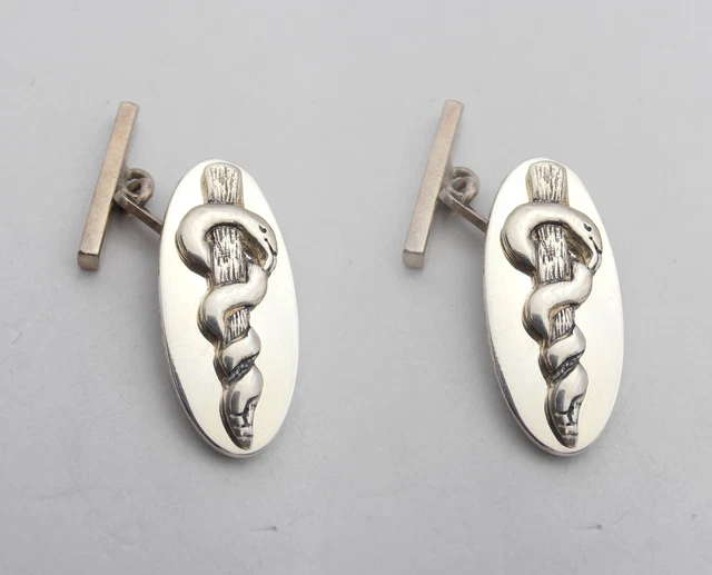 Boutons De Manchette Anciens Argent 835 – Vintage Homme – 1 Paire