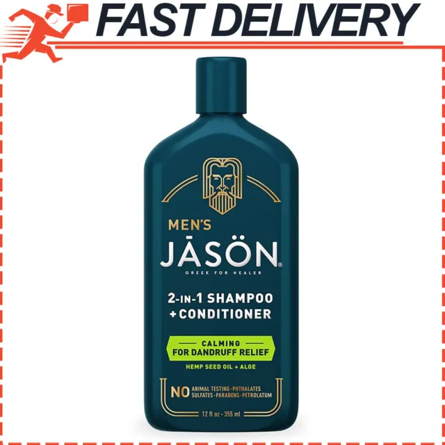 JĀSÖN Men's Calming 2-in-1 Shampoo + Conditioner For Dandruff Relief, 12 oz