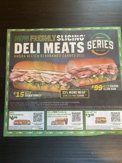 Subway coupons, expire 10/1/23 : r/Freefood