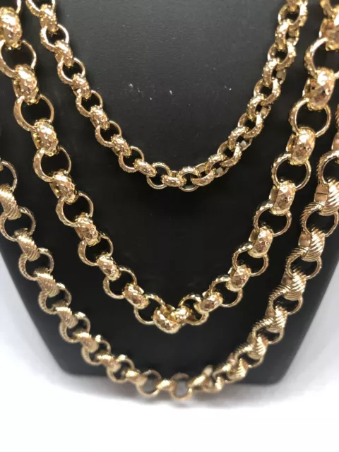 18k Gold Filled  Belcher Bracelet Chain Necklace Baby Boys Girls Made -measure 2