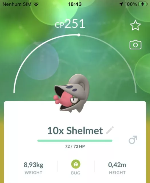 10x Shelmet Pokemon Trade GO Pokémon Not Shiny Lucky Chance Accelgor Gen5 Unova