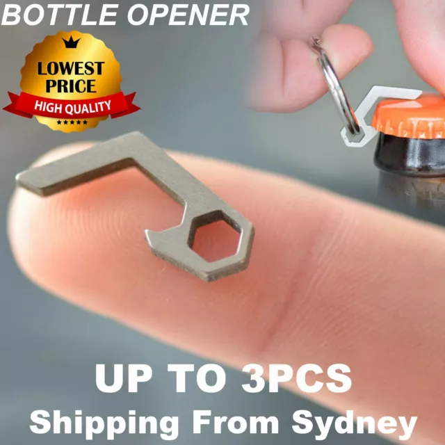 Mini Beer Bottle Opener Keychain Key Ring Small Tool Steel Keyring Camping AU