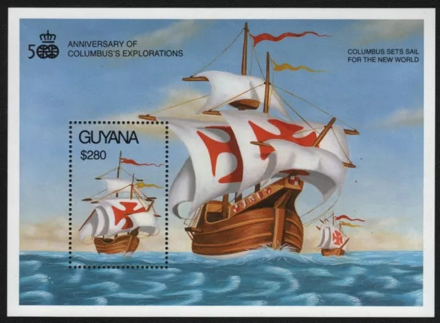 Guyana 1992 - Mi-Nr. Block 162 ** - MNH - Schiffe / Ships - Columbus