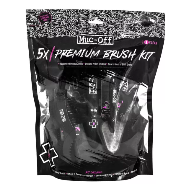 Muc-Off Motorcycle 5 Piece Brush Set Motorbike Cycle Scooter Cleaning Washing