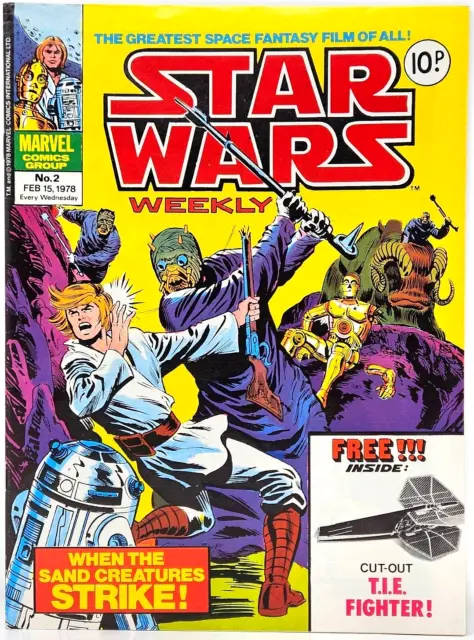Star Wars Weekly UK Comic No. 2 Feb. 15 1978 T.I.E. Fighter Cut-out Insert 8.0VF