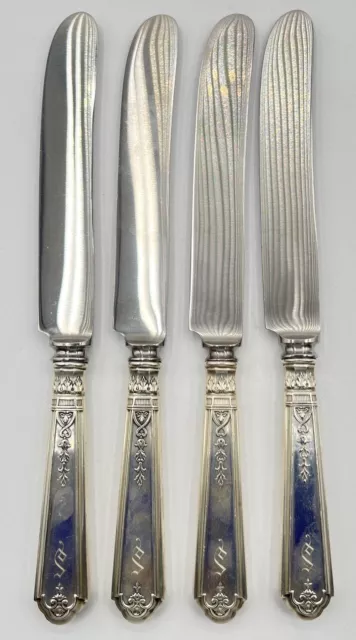 1926 Gorham Princess Patricia Sterling Silver Dinner Butter Knife Set 4 Pieces