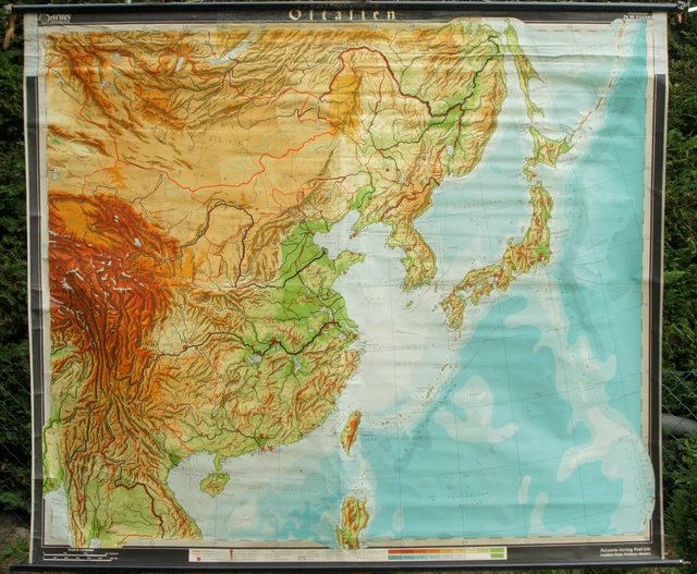 School Rool Map SCHOOL WALL MAP Wall Map School Map Roll Map Old Map Niedersachsen ...