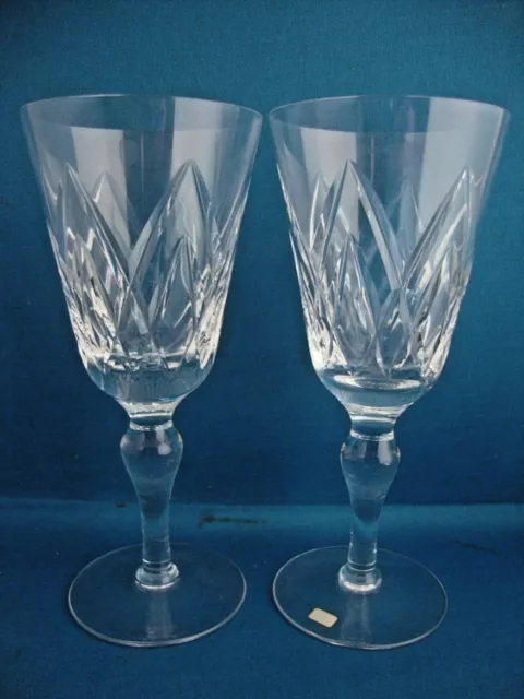 2 X Stuart Crystal York Cut Pattern Large Wine Glasses Goblets Signed 44 95 Picclick Uk