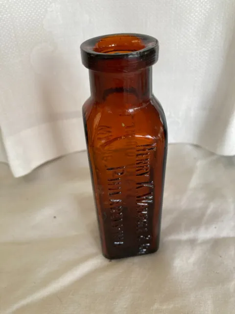 Antique vintage brown bottle Henry K Wampole & Co Phyladelphia