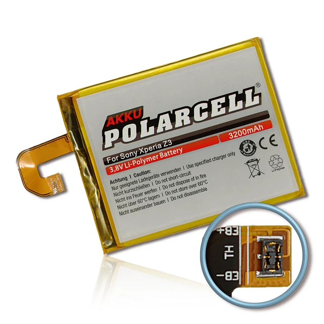 PolarCell Batterie pour Sony Xperia Z3 D6603 LIS1558ERPC 3200mAh accu