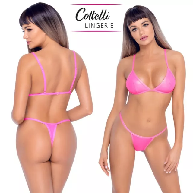 Cottelli Collection Costume da Bagno DONNA Mini Bikini due pezzi ROSA HOT PINK