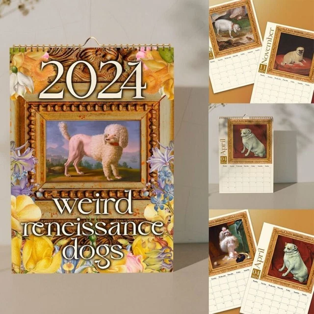 2024 MITTELALTERLICHER HUNDEKALENDER seltsamer Hundekalender lustiger