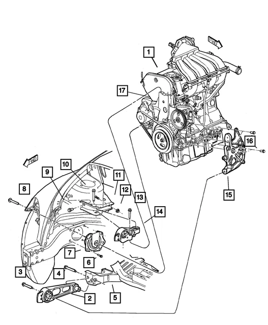 Genuine Mopar Engine Mount Support 4668902AD