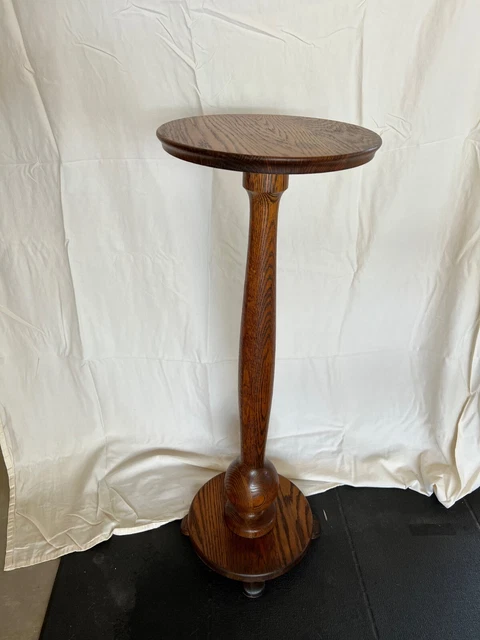 ANTIQUE SOLID OAK Pedestal Plant Stand $210.00 - PicClick