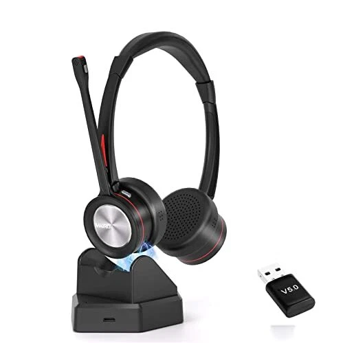MAIRDI Casque Bluetooth sans Fil avec Micro pour PC, avec Adaptateur Bluetooth,