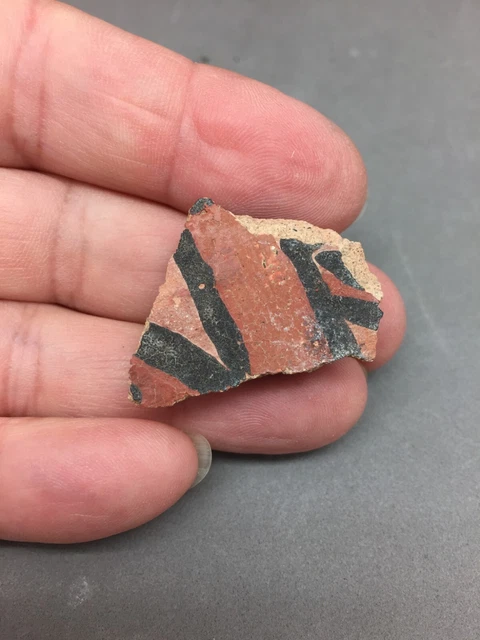 Southwest Ancient Native Indian Pottery Shard made into magnet Red Black 1 3/8"
