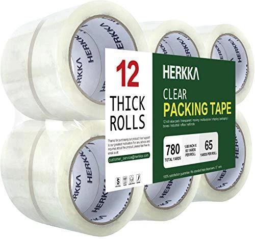 Clear Packing Tape 12 Rolls Heavy Duty Packaging Tape for Shipping Packaging