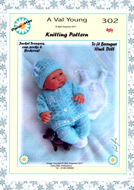 1 DOLLS KNITTING PATTERN to fit a 10 to 11 inch Doll No. 302.BY Val Young