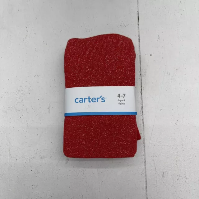 Carter’s Red Sparkle Tights Youth Girls Size 4-7 New