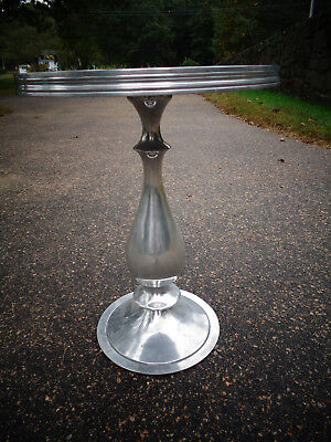 Vintage Mid Century Modern Aluminum Pedestal End Side Table