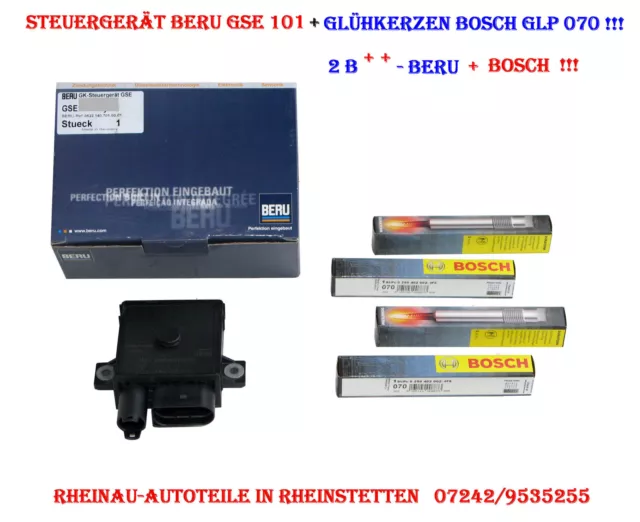 Steuergerät/Glühzeit BERU GSE101+4 Glühkerzen BOSCH GLP070- BMW 5 (E60,E61),div