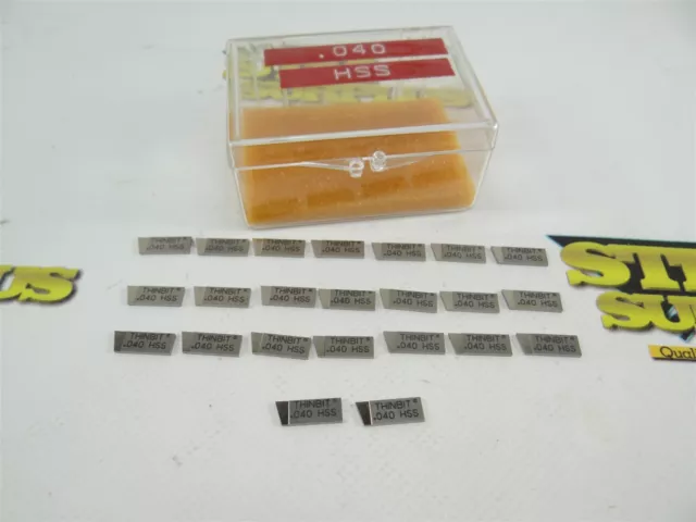 23 New Thinbit Hss Indexable Micro Grooving Inserts .040" Cut Width