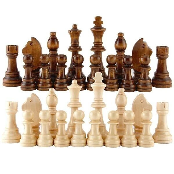 Jeu d'Échecs de Tournoi en Noyer et Ébène Chevalier Allemand
