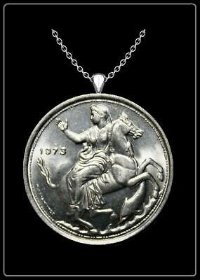 MOON GODDESS Necklace - silver greek greece 1973 drachma coin selene pendant