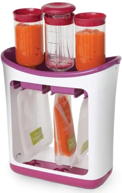 Infantino Fresh Squeeze Station Press & Store Unit w/ 10 Single Use Pouches NEW