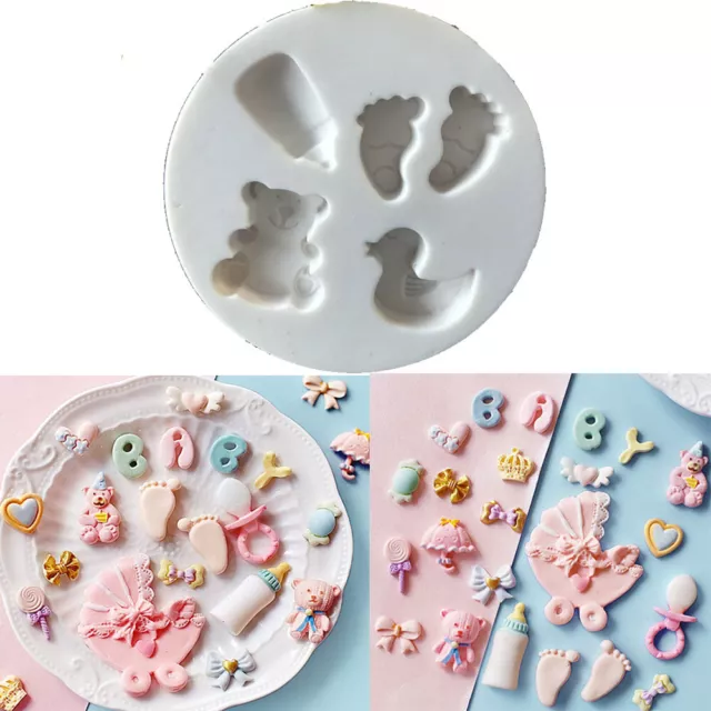 Baby Shower Silicone Fondant Icing Mould Baking Chocolate Cake Topper Sugarcraft