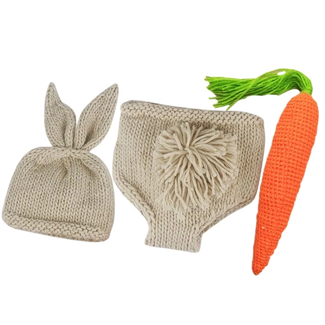 1 ensemble de Tenue bébé lapin au Crochet Accessoires de photographie nouveau-né