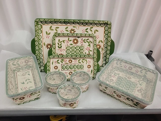 Tentations by Tara Old World verde 13 piezas bandejas de galletas cazuela natillas de pan